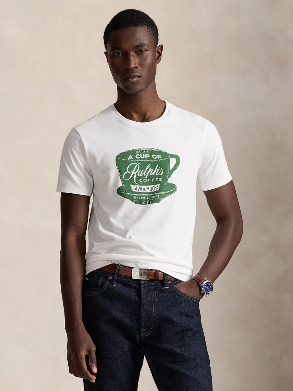 POLO Ralph Lauren Crewneck Custom Slim Fit Ralph's Coffee Short Sleeve T-Shirt